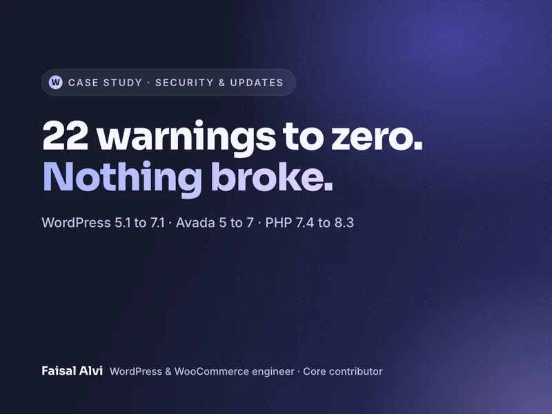 22 security warnings on a 2019 WordPress site