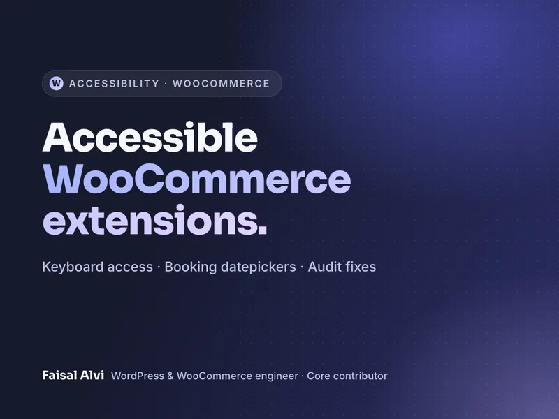 Accessible WooCommerce extensions